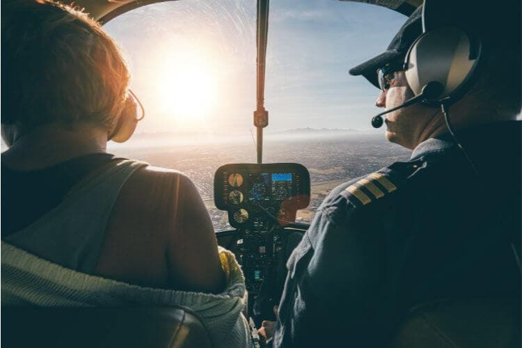 inside view of helicopter during flight